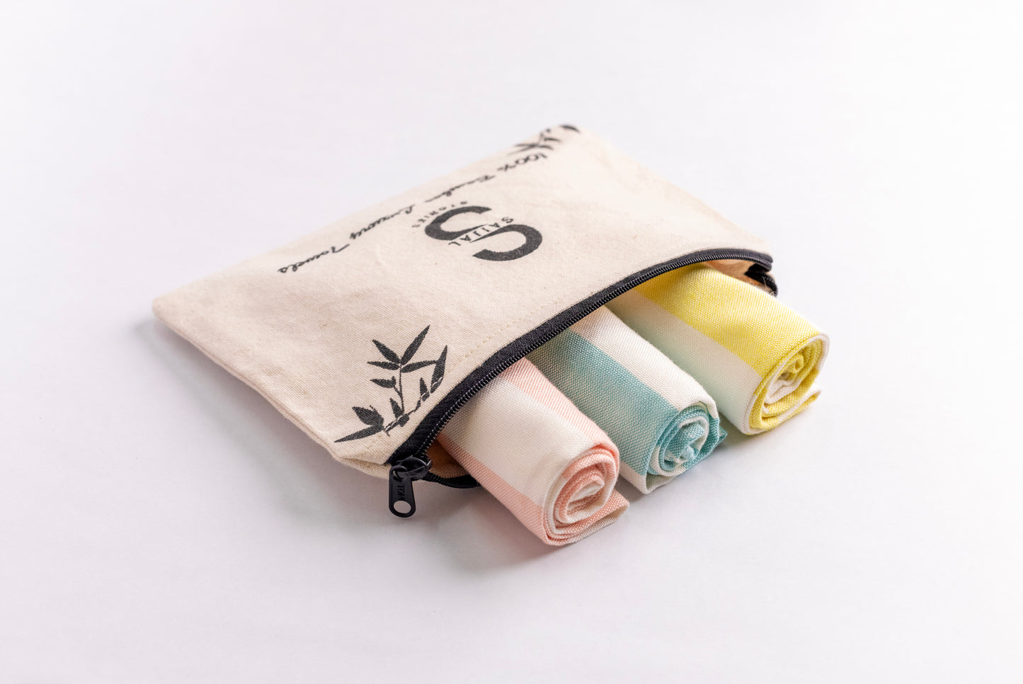 Multipurpose Bamboo Towels - Pack of 3 (Mint Blue, Peach, Golden Yellow)
